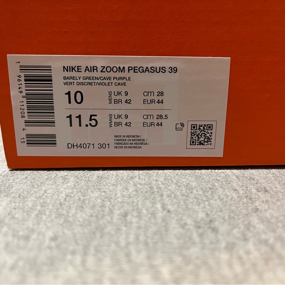 Nike Air Zoom Pegasus 39 Barely Green Running Men's Shoe Size 10 DH4071-301​ - Picture 11 of 11